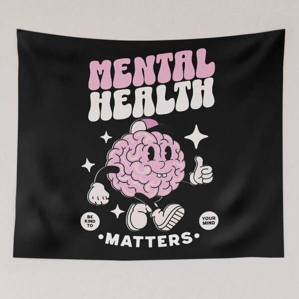 Item preview, MENTAL HEALTH - Thumbs up brain (Pink/White) designed and sold by Discothreadz.