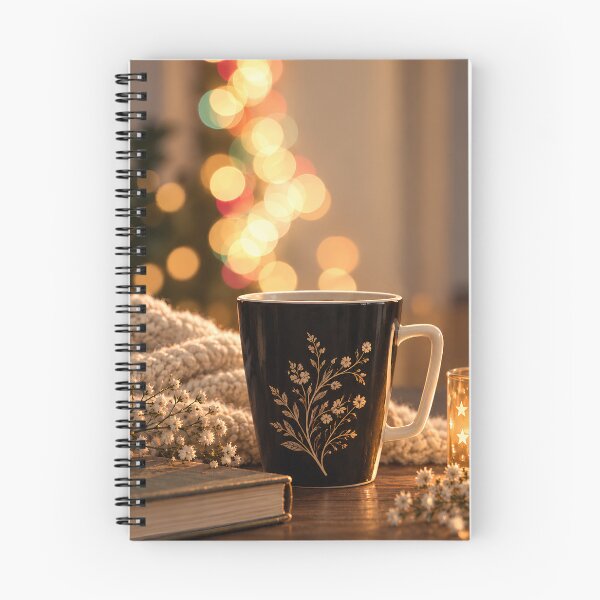 Item preview, Cozy Winter Coffee and Golden Botanical Flowers designed and sold by Extravanganzza.