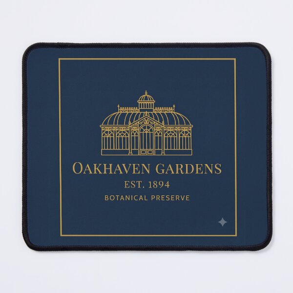 Item preview, Oakhaven Gardens Botanical Preserve Vintage Greenhouse Gold & Navy Blue Art designed and sold by LexaArtworks.