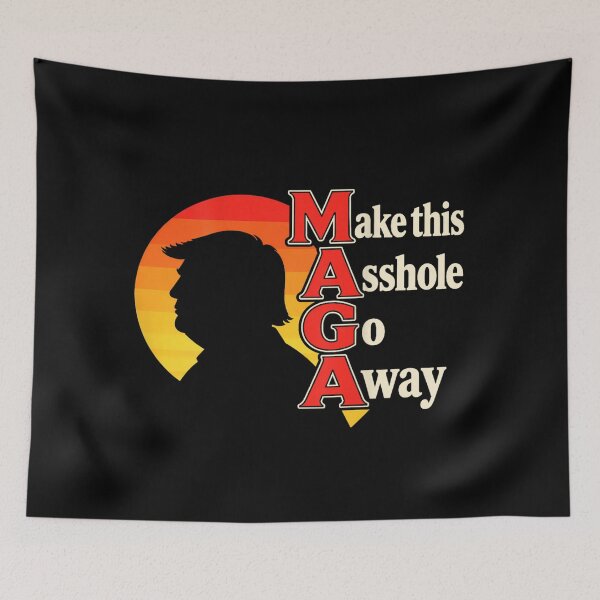 Item preview, Political Satire Silhouette Against a Retro Sunset designed and sold by LorenaVirex.