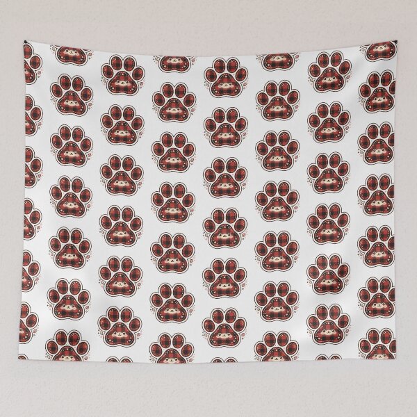 Item preview, Red Black Buffalo Plaid cute Dog Paw Print designed and sold by PinkyDona.
