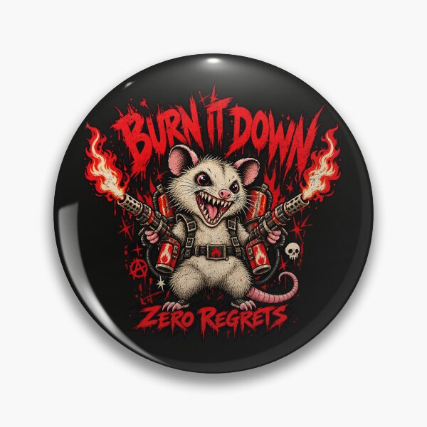 Item preview, Burn It Down Zero Regrets – Chaotic Punk Opossum designed and sold by AwesomeBeyondLimits.