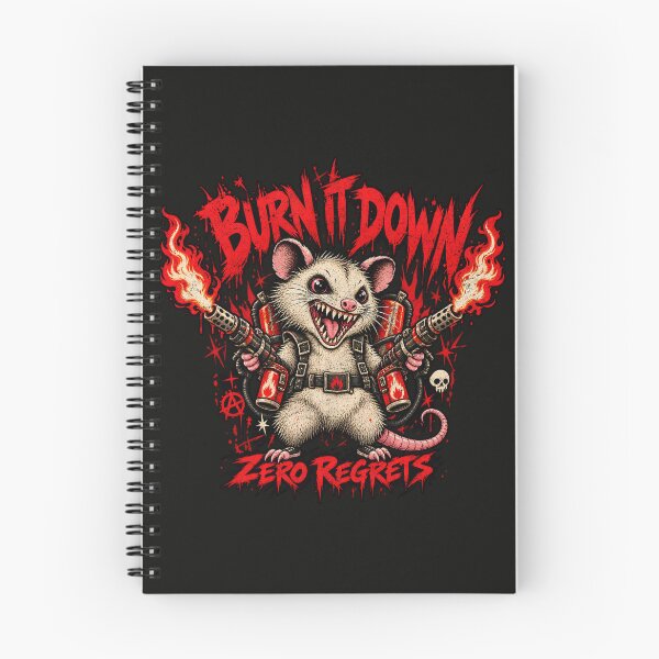Item preview, Burn It Down Zero Regrets – Chaotic Punk Opossum designed and sold by AwesomeBeyondLimits.