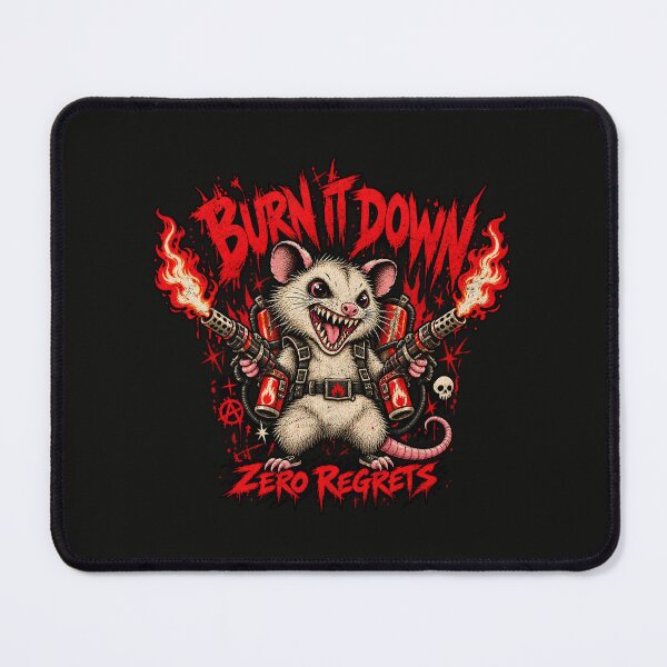 Item preview, Burn It Down Zero Regrets – Chaotic Punk Opossum designed and sold by AwesomeBeyondLimits.