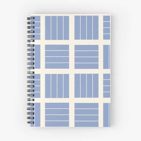 Item preview, Mid Century Modern Geometric Plaid Seamless Pattern – Retro Blue Blocks and Stripes designed and sold by BobaBunny76.