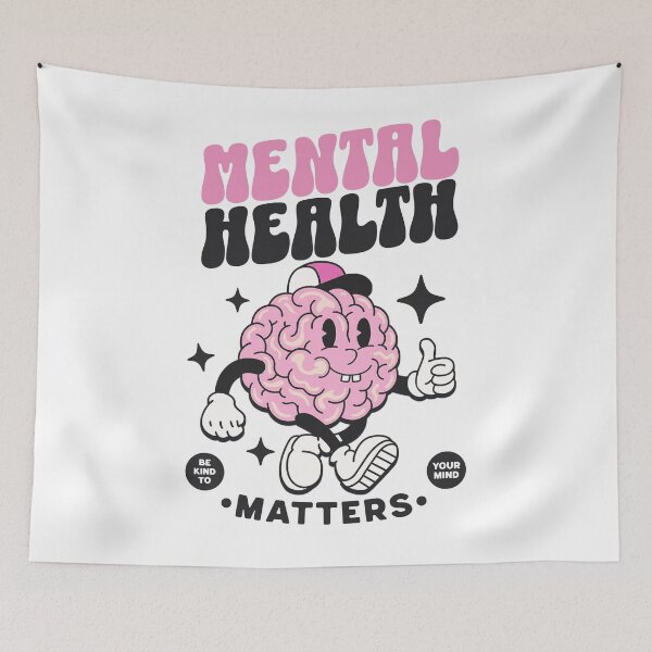 Item preview, MENTAL HEALTH - Thumbs up brain (Pink/Black) designed and sold by Discothreadz.