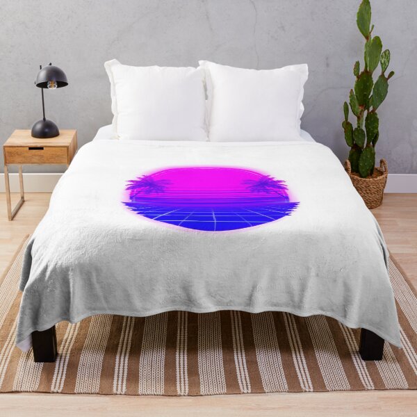 Item preview, 80s Synthwave Neon Grid Sunset Retro Palm Tree Horizon designed and sold by pietini.