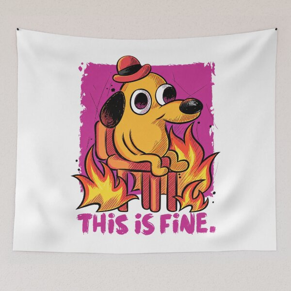 Item preview, This Is Fine Dog Meme designed and sold by OMITTEROMINOUS.