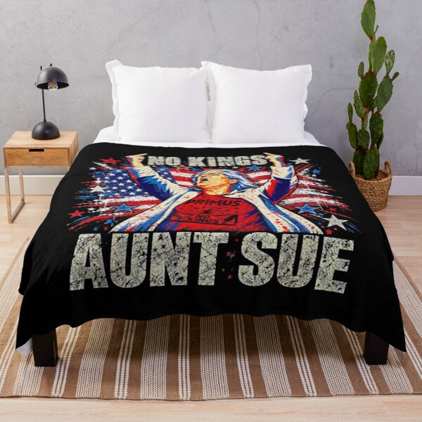 Item preview, Aunt Sue No Kings Primus Distressed Flag Middle Finger Rally Funny Apparel Gift designed and sold by ArchibaldStone.