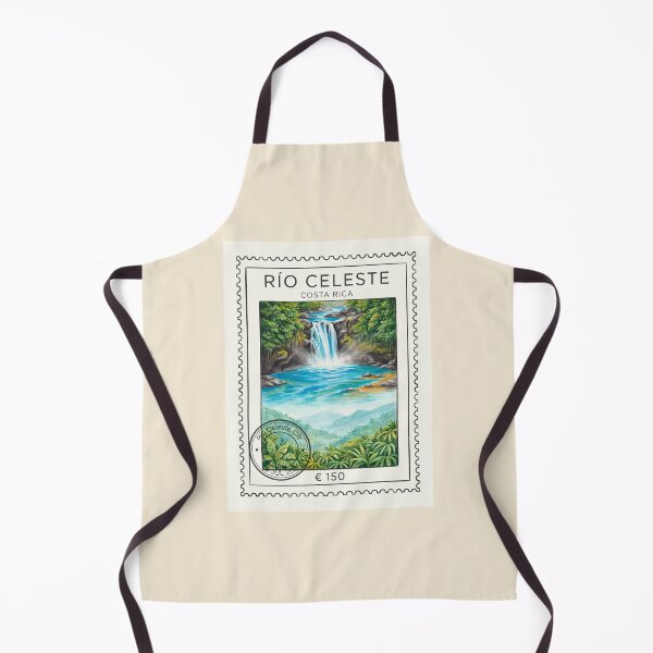 Item preview, Río Celeste Costa Rica Waterfall Stamp Art Print designed and sold by stickercuffs.