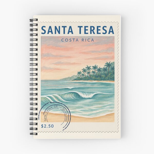 Item preview, Santa Teresa Costa Rica Surf Coast Stamp Art Print designed and sold by stickercuffs.