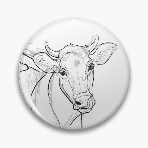 Item preview, Cute Jumping Cow Sketch – Farm Animal Art designed and sold by HunzikerArt.