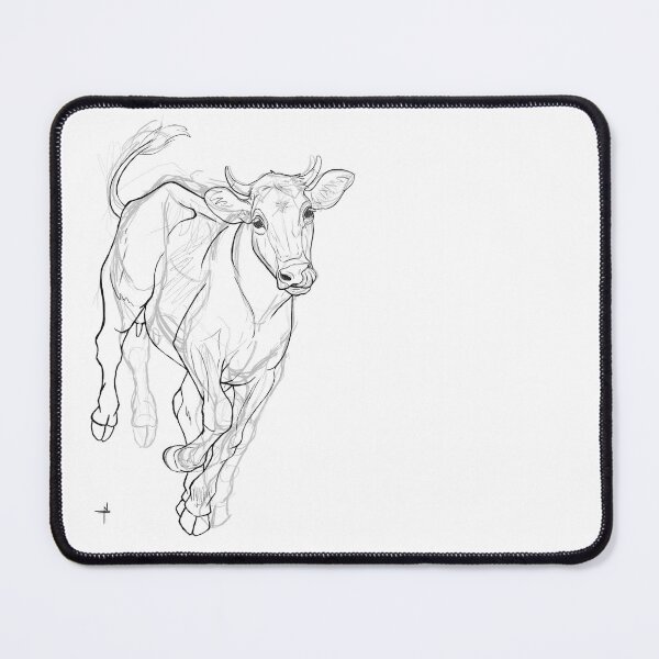 Item preview, Cute Jumping Cow Sketch – Farm Animal Art designed and sold by HunzikerArt.