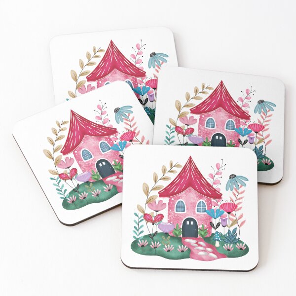 Item preview, Whimsical Pink Cottage designed and sold by Kendall Rose Doodles.