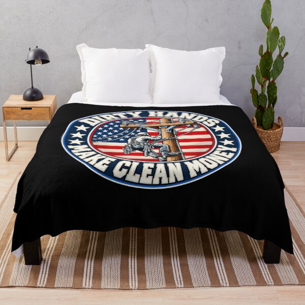 Item preview, Dirty Hands Make Clean Money Lineman Patriotic Design designed and sold by stmpdwrld.