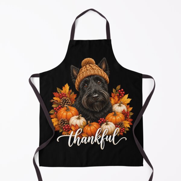 Item preview, Thankful Scottish Terrier Knit Beanie Pumpkins Autumn Leaves Thanksgiving Dog designed and sold by Zizo-DR44.