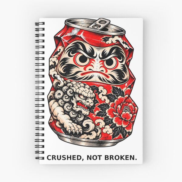 Item preview, Crushed, Not Broken – Japanese Daruma Can | Shishi & Peony Art designed and sold by KASUMINK.