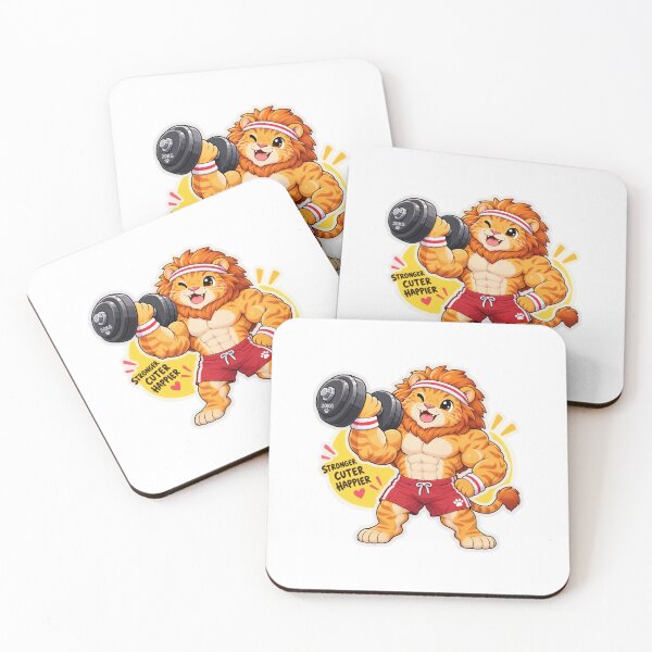 Item preview, Gym Lion Stronger Cuter Happier Fitness   designed and sold by kesaridesigns.