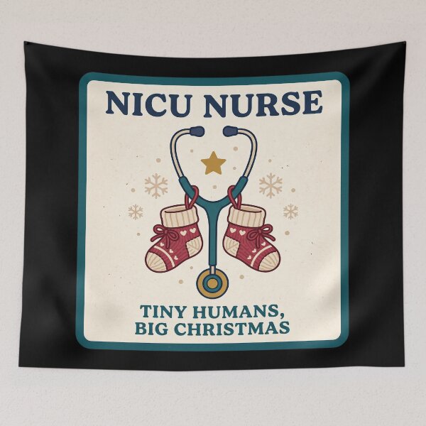 Item preview, NICU Nurse Tiny Humans Big Christmas - Booties designed and sold by TheCalmEdit.