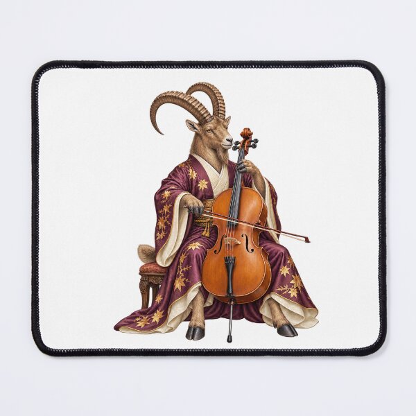 Item preview, Ibex Cello Player in Plum Robes designed and sold by Mono.fi Studios.