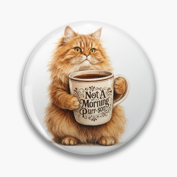 Item preview, Not A Morning Purrson Grumpy Coffee Cat Retro Typography designed and sold by pietini.
