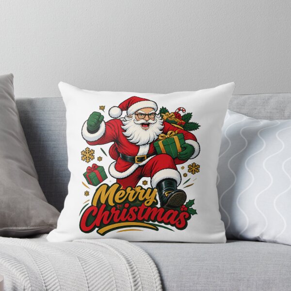 Item preview, Action Movie Santa Running from Explosion Christmas Design PERFECT GIFT FOR YOU AND FRIENDS designed and sold by dogfox.