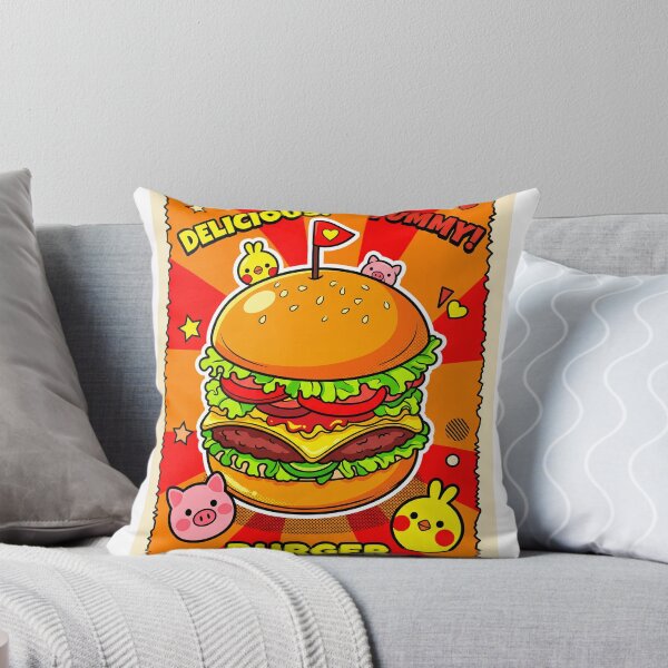 Item preview, Delicious Yummy Burger Kawaii Pop Art Cute Fast Food Cartoon designed and sold by mumeaw.