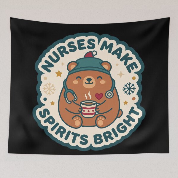 Item preview, Nurses Make Spirits Bright - Kawaii Bear Nurse designed and sold by TheCalmEdit.