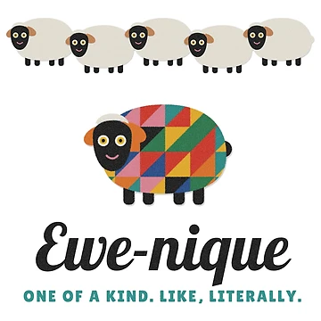Imagen de la obra Ewe-nique Funny Sheep Pun One of a Kind de somebasic