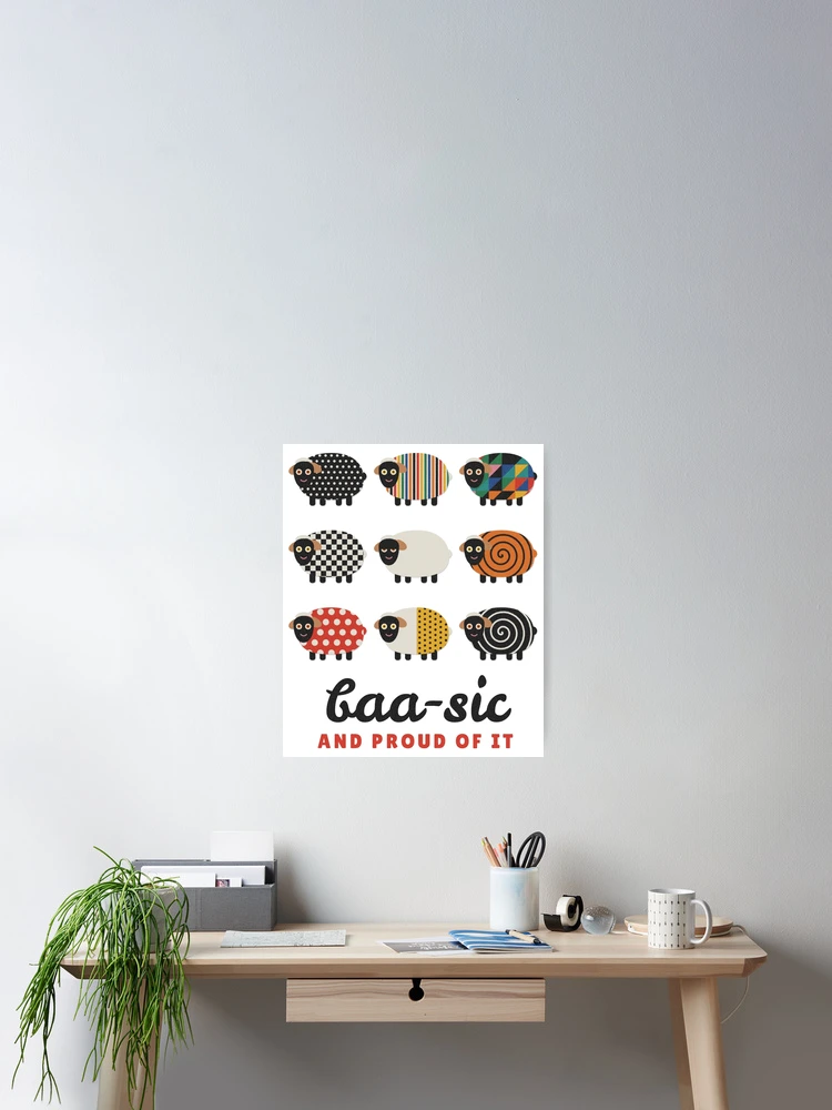 Imagen 2 de 3, Póster con la obra Baa-sic Funny Sheep Pun Felt Pattern, diseñada y vendida por somebasic.
