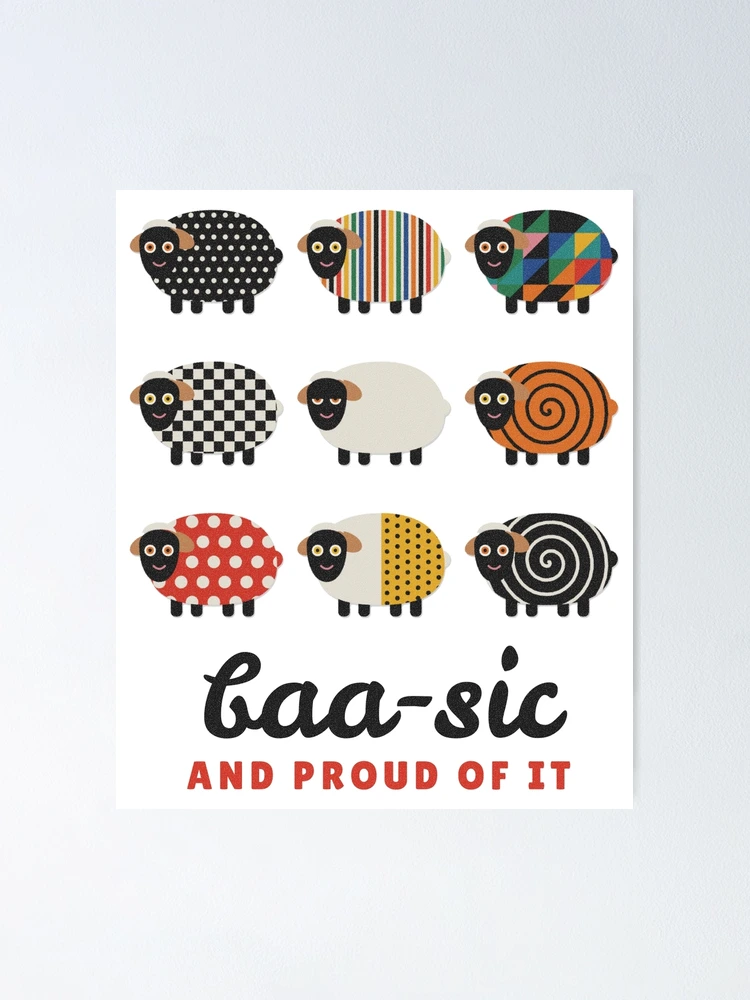 Imagen 1 de 3, Póster con la obra Baa-sic Funny Sheep Pun Felt Pattern, diseñada y vendida por somebasic.