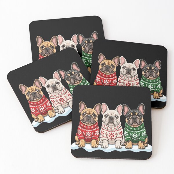 Item preview, Three French Bulldogs in Winter Sweaters designed and sold by Panita-Comics.