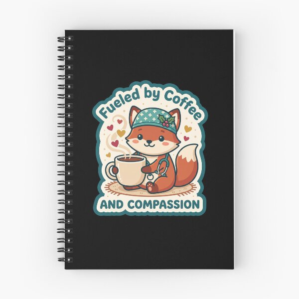 Item preview, Fueled by Coffee and Compassion - Kawaii Nurse Fox designed and sold by TheCalmEdit.