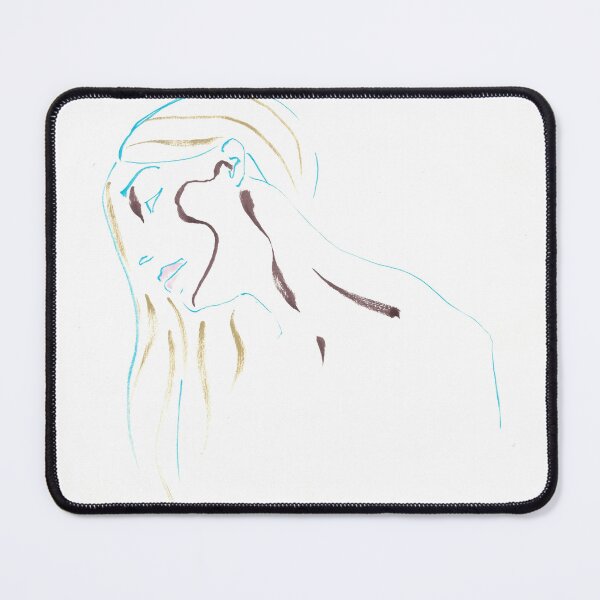 Item preview, Wind-Swept Woman in Cyan and Gold designed and sold by essentialink.