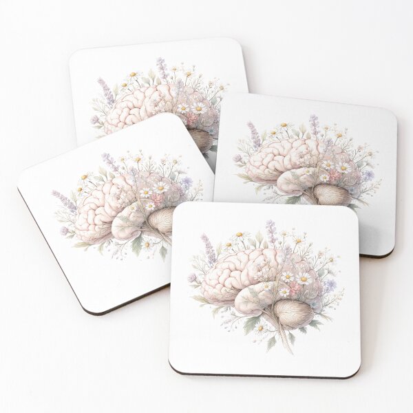 Item preview, Be Gentle With Your Mind Botanical Floral Brain Self Care designed and sold by pietini.