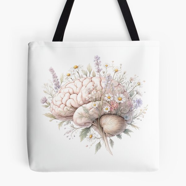 Item preview, Be Gentle With Your Mind Botanical Floral Brain Self Care designed and sold by pietini.