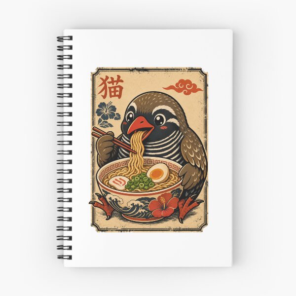 Item preview, Bird Eating Ramen Japanese Aesthetic Art designed and sold by StuckOnTees.