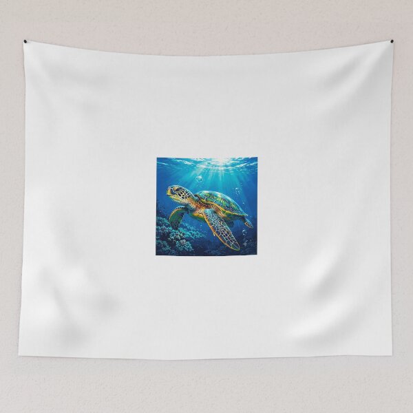 Item preview, Vibrant Sea Turtle Coral Reef – Sunlit Ocean Life Art designed and sold by Ak-art-shop.