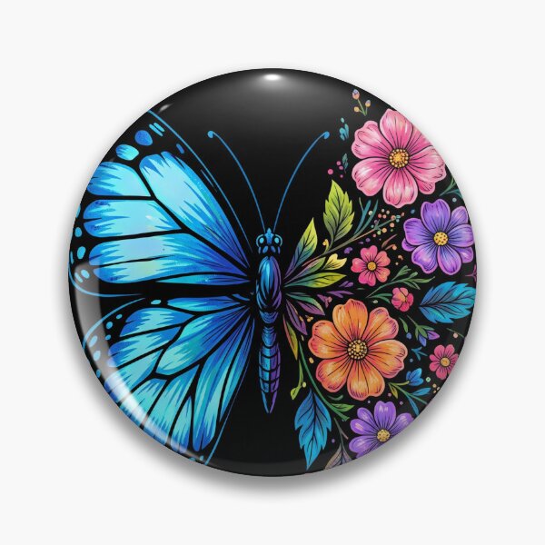 Item preview, Half Butterfly Half Flower Bouquet – Colorful Botanical Nature Illustration designed and sold by Ak-art-shop.
