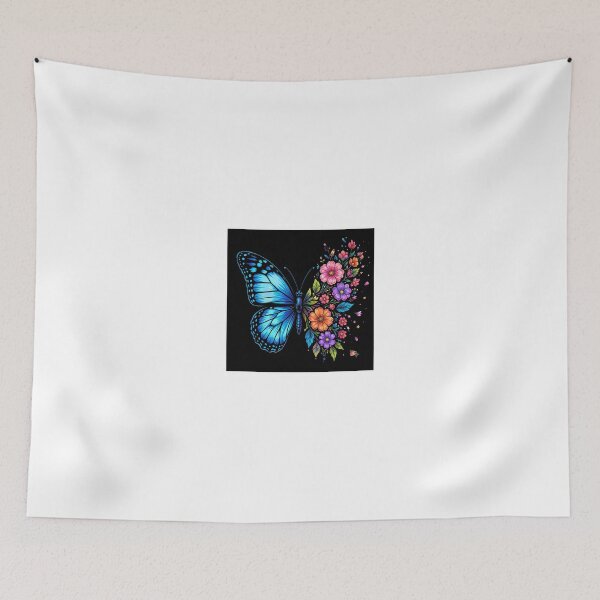 Item preview, Half Butterfly Half Flower Bouquet – Colorful Botanical Nature Illustration designed and sold by Ak-art-shop.