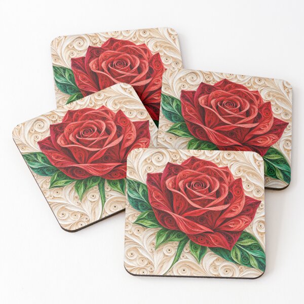 Item preview, Red Rose on Ivory designed and sold by Elisabeth Lucas.