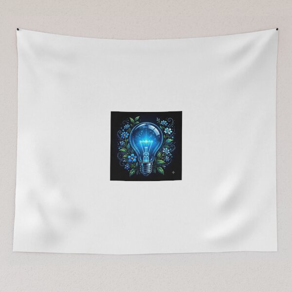 Item preview, Creative Energy Bulb – Blue Floral Glow Aesthetic Graphic designed and sold by Ak-art-shop.