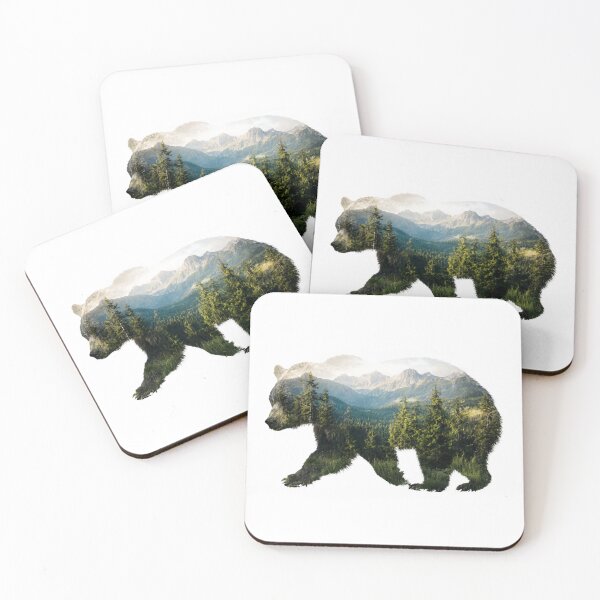 Item preview, Wilderness Grizzly Bear Double Exposure Alpine Mountain Forest designed and sold by pietini.