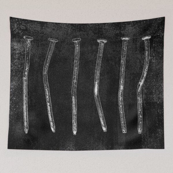 Item preview, Six Bent Black Used Nails Hardware Specimen Row designed and sold by Ghoul Enterprises.
