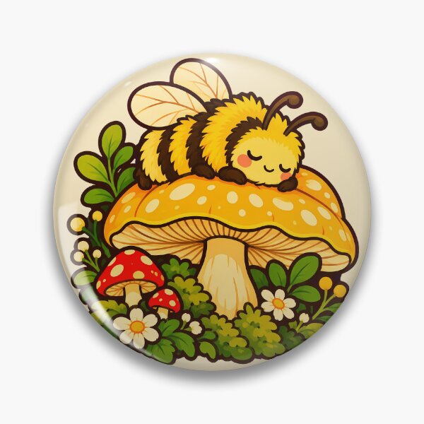Item preview, A bee asleep on a golden mushroom designed and sold by LV-creator.