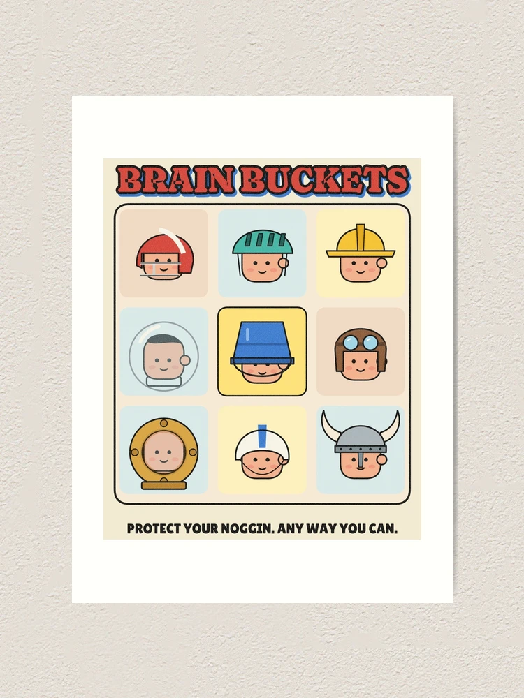 Thumbnail 1 von 3, Kunstdruck, Brain Buckets Funny Helmet Heads Grid designt und verkauft von somebasic.