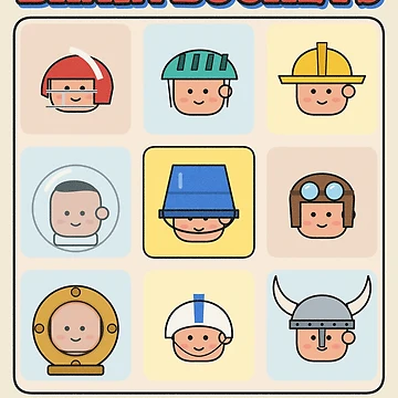 Vorschaubild zum Design Brain Buckets Funny Helmet Heads Grid von somebasic