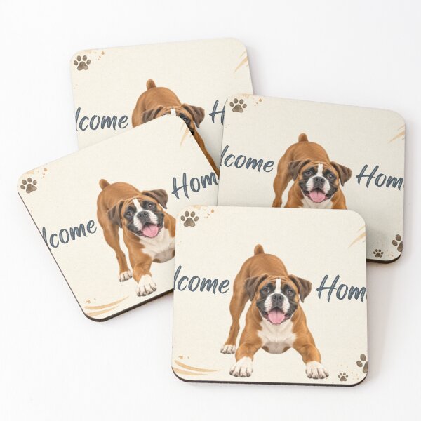 Item preview, Boxer Dog Welcome Home — Warm New Home Greeting Card designed and sold by AffirmRedWords.