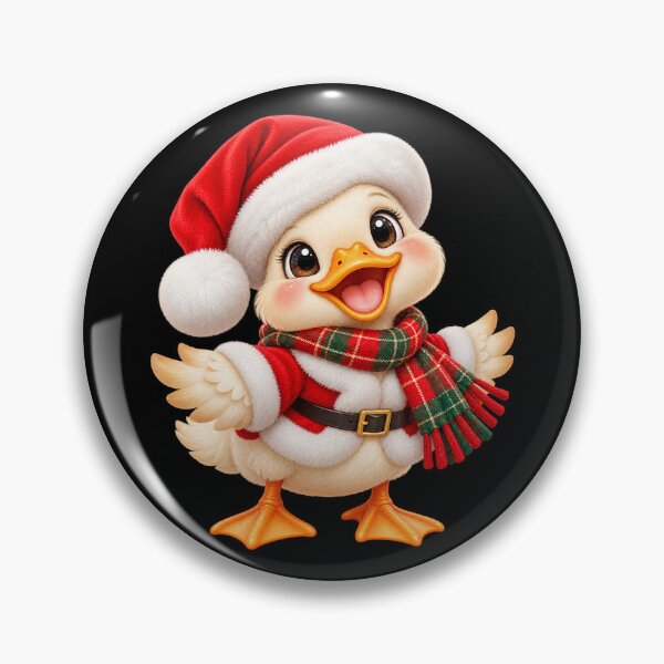 Item preview, Christmas Duck in Santa Outfit with Cozy Tartan Scarf designed and sold by hartwell-made.