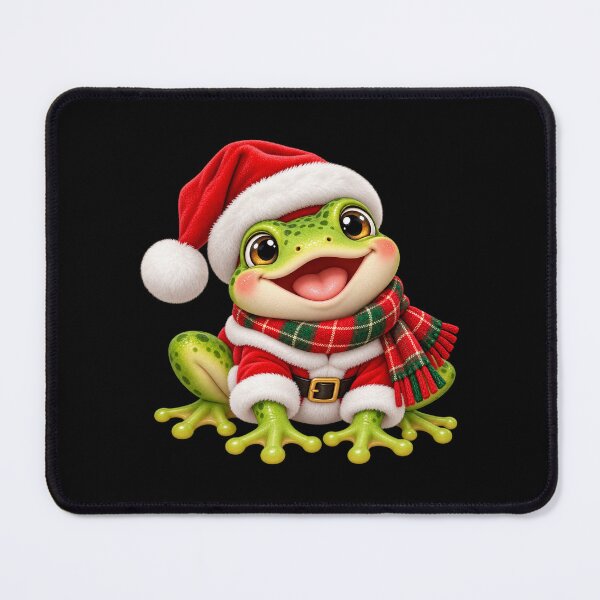 Item preview, Christmas Frog in Santa Suit with Red Tartan Scarf designed and sold by hartwell-made.